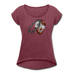 Heart for the Savior - Women's Roll Cuff T-Shirt - heather burgundy