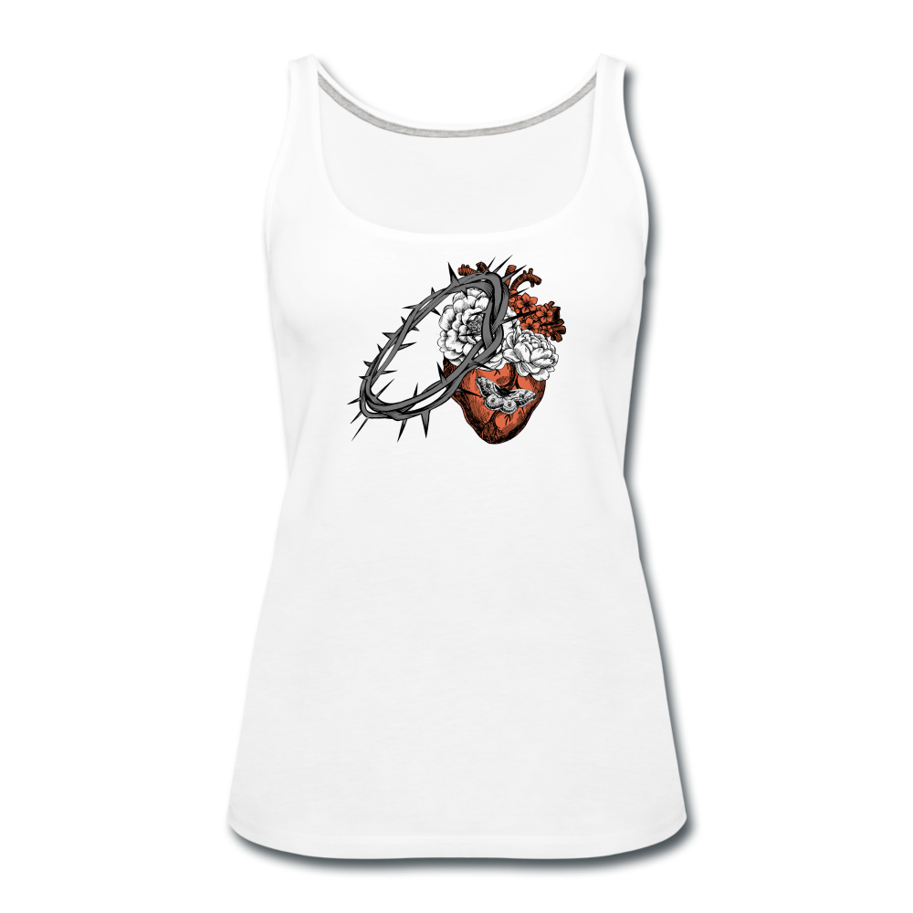 Heart for the Savior - Women’s Premium Tank Top - white