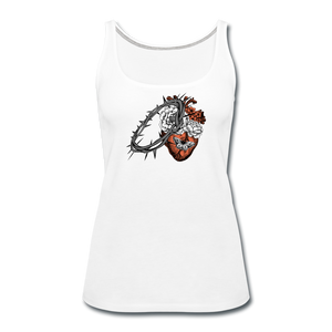 Heart for the Savior - Women’s Premium Tank Top - white