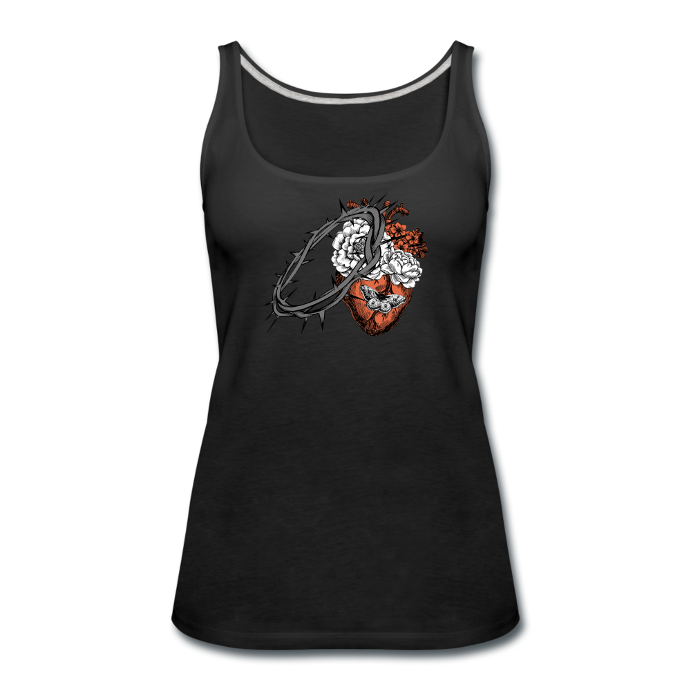 Heart for the Savior - Women’s Premium Tank Top - black