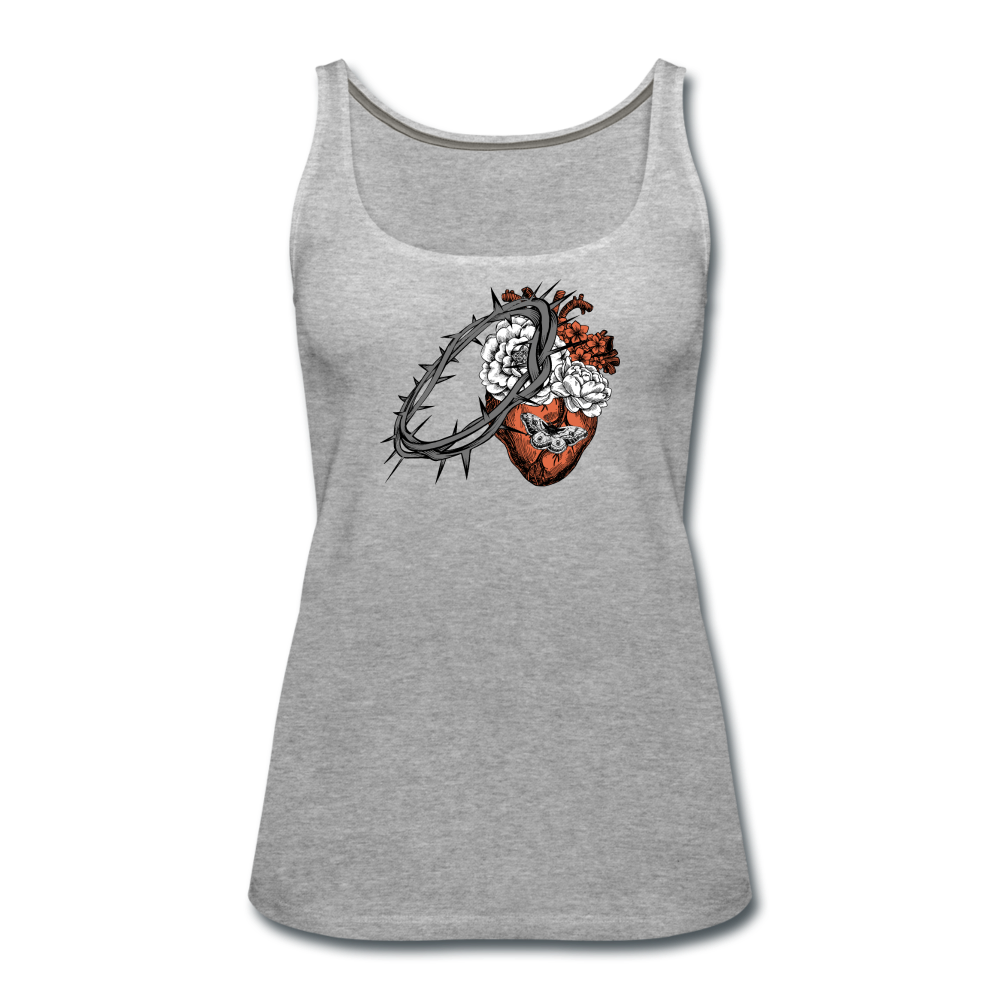 Heart for the Savior - Women’s Premium Tank Top - heather gray