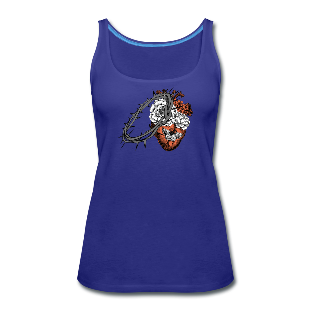 Heart for the Savior - Women’s Premium Tank Top - royal blue