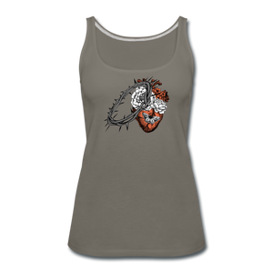 Heart for the Savior - Women’s Premium Tank Top - asphalt gray