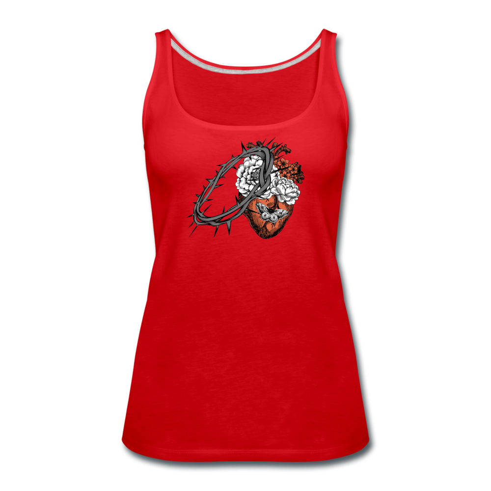 Heart for the Savior - Women’s Premium Tank Top - red