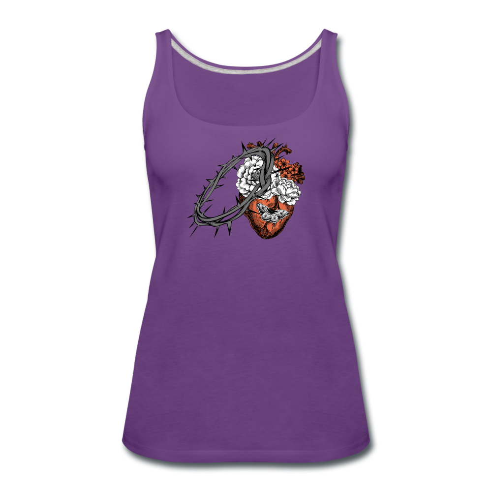 Heart for the Savior - Women’s Premium Tank Top - purple