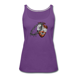 Heart for the Savior - Women’s Premium Tank Top - purple