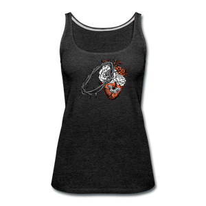 Heart for the Savior - Women’s Premium Tank Top - charcoal gray