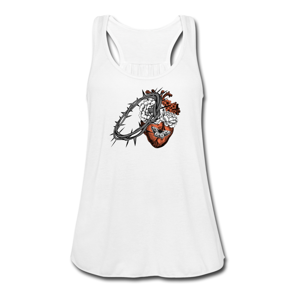 Heart for the Savior - Women's Flowy Tank Top - white