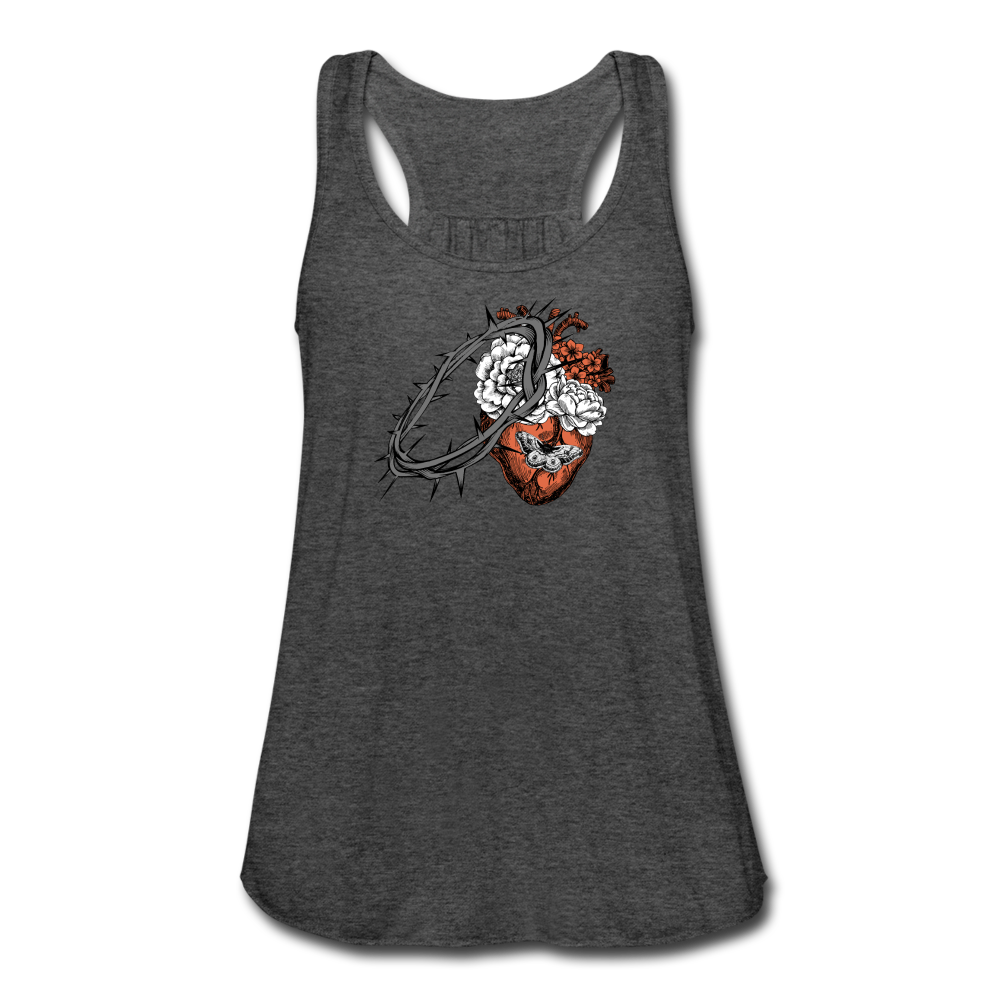 Heart for the Savior - Women's Flowy Tank Top - deep heather