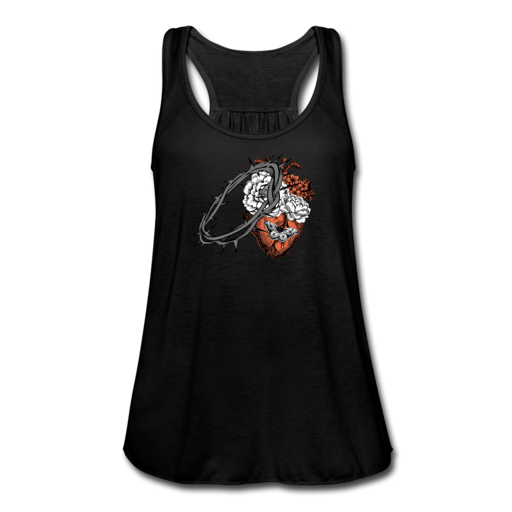 Heart for the Savior - Women's Flowy Tank Top - black