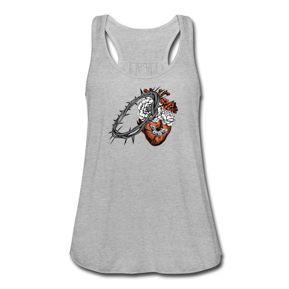 Heart for the Savior - Women's Flowy Tank Top - heather gray