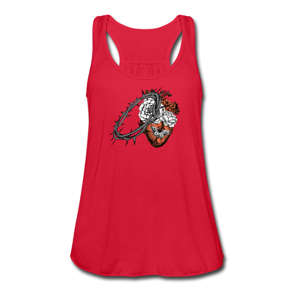 Heart for the Savior - Women's Flowy Tank Top - red