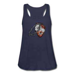 Heart for the Savior - Women's Flowy Tank Top - navy