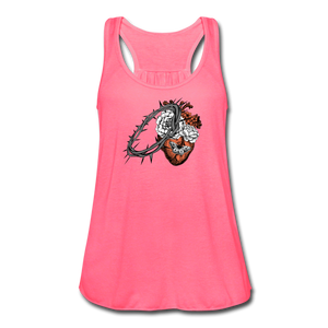 Heart for the Savior - Women's Flowy Tank Top - neon pink