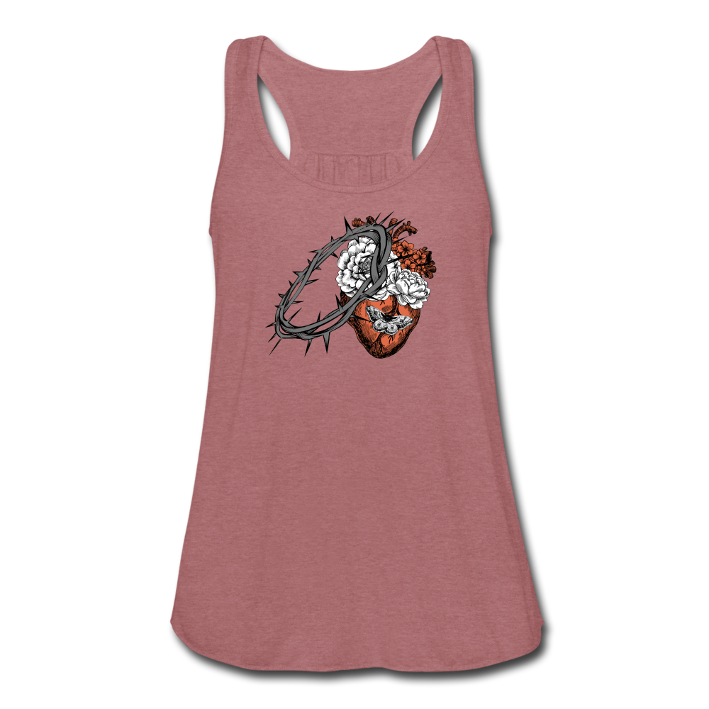 Heart for the Savior - Women's Flowy Tank Top - mauve