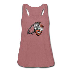 Heart for the Savior - Women's Flowy Tank Top - mauve