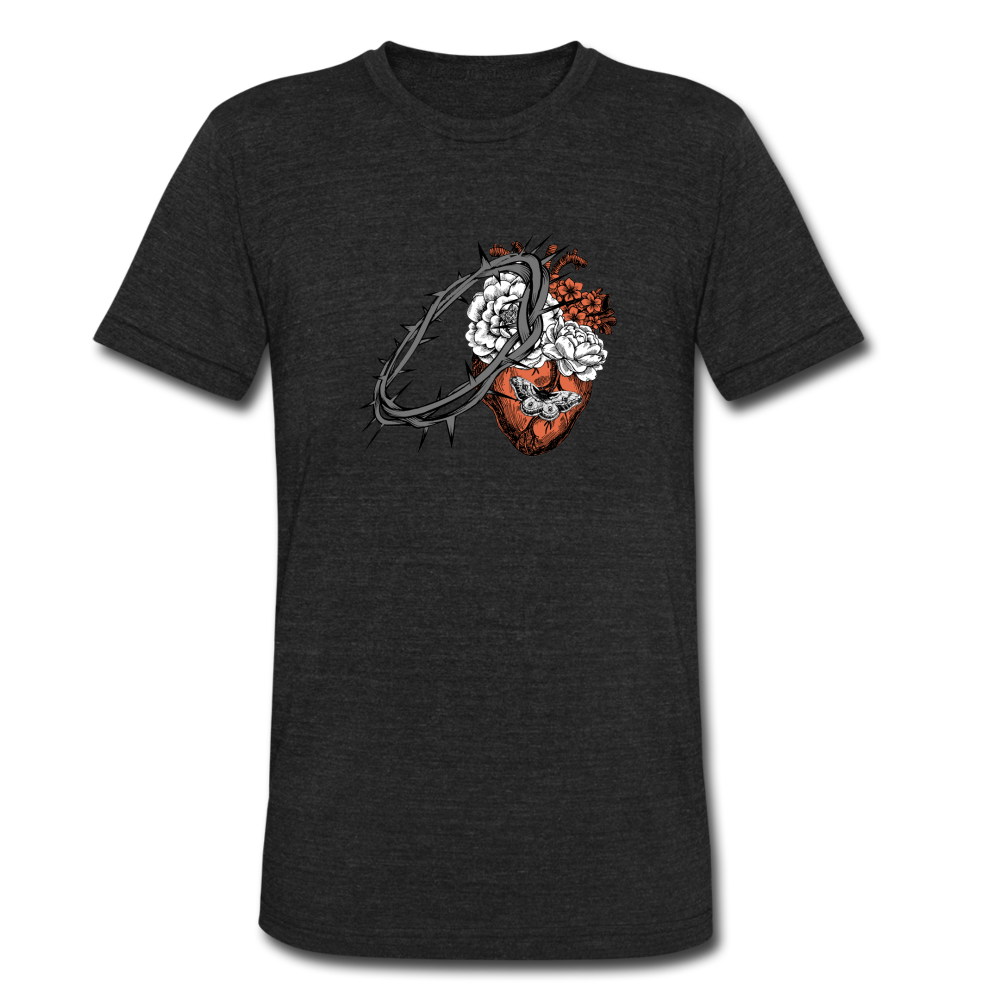Heart for the Savior - Unisex Tri-Blend T-Shirt - heather black