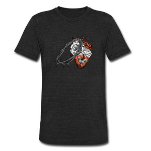 Heart for the Savior - Unisex Tri-Blend T-Shirt - heather black