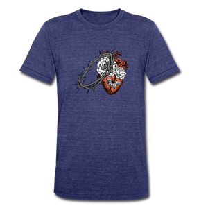 Heart for the Savior - Unisex Tri-Blend T-Shirt - heather indigo