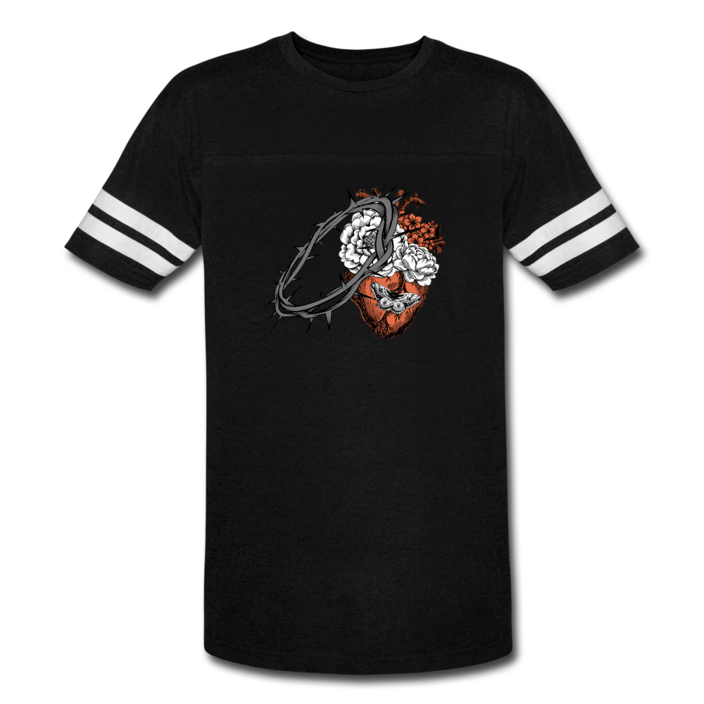 Heart for the Savior - Vintage Sport T-Shirt - black/white