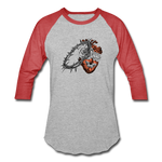 Heart for the Savior - Baseball T-Shirt - heather gray/red