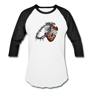 Heart for the Savior - Baseball T-Shirt - white/black