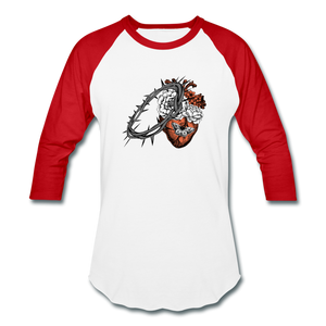 Heart for the Savior - Baseball T-Shirt - white/red