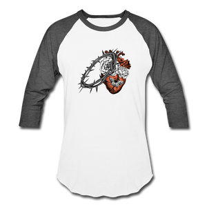 Heart for the Savior - Baseball T-Shirt - white/charcoal