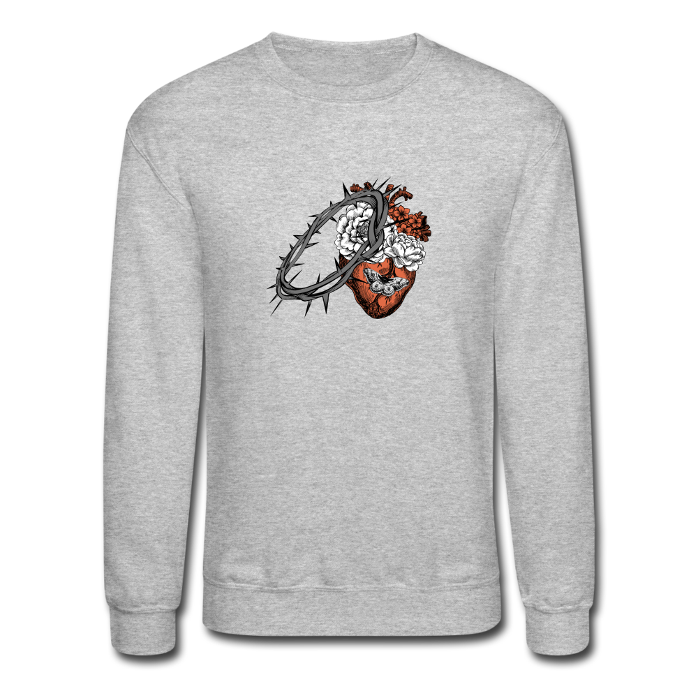Heart for the Savior - Crewneck Sweatshirt - heather gray
