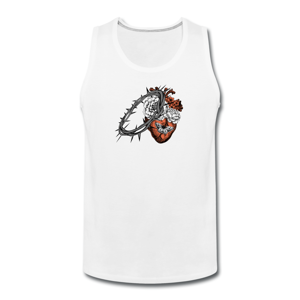 Heart for the Savior - Men’s Premium Tank - white