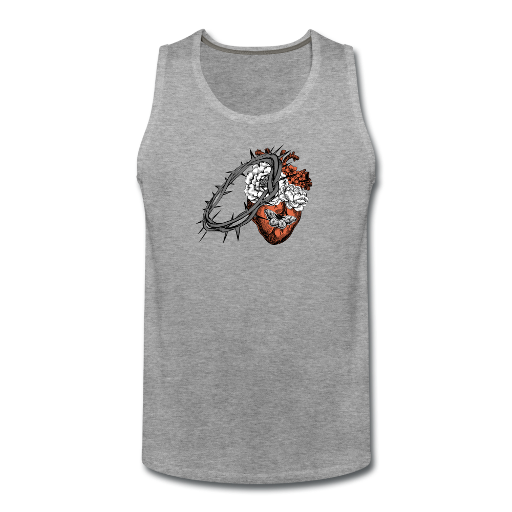 Heart for the Savior - Men’s Premium Tank - heather gray