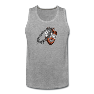 Heart for the Savior - Men’s Premium Tank - heather gray