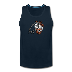 Heart for the Savior - Men’s Premium Tank - deep navy