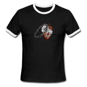 Heart for the Savior - Men's Ringer T-Shirt - black/white