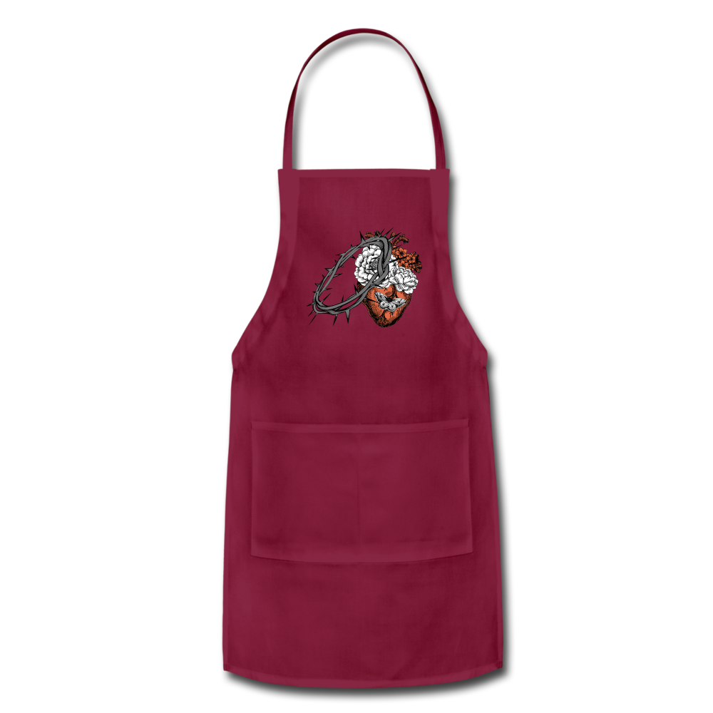 Heart for the Savior - Adjustable Apron - burgundy