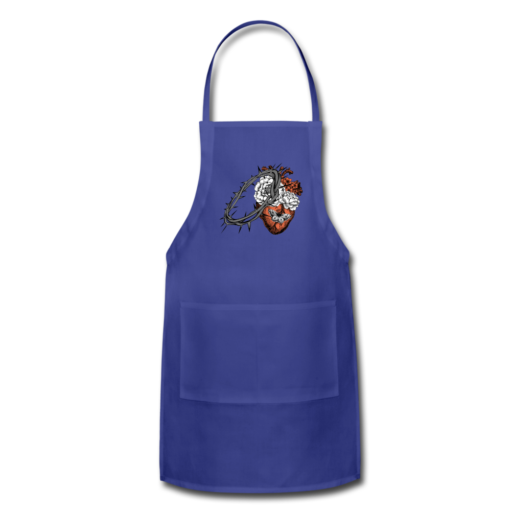 Heart for the Savior - Adjustable Apron - royal blue