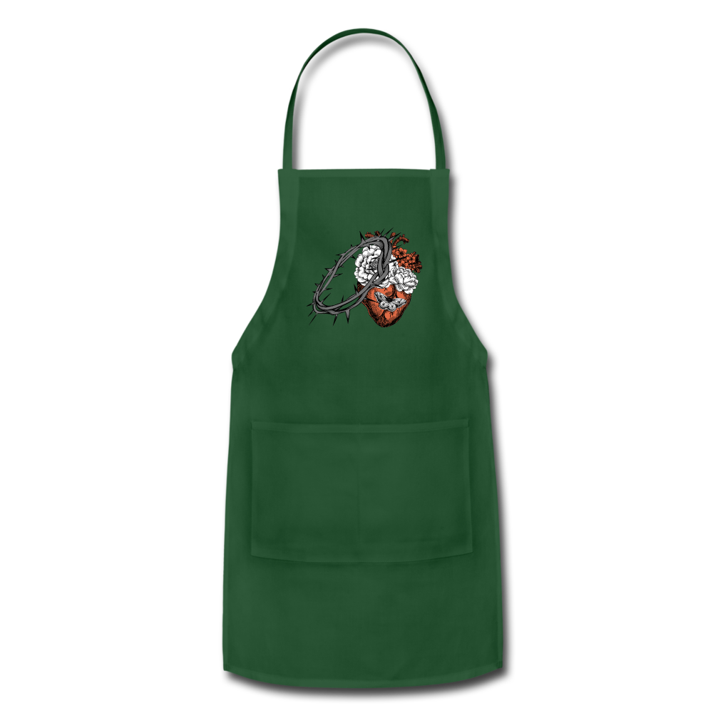 Heart for the Savior - Adjustable Apron - forest green