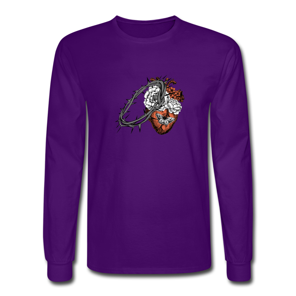Heart for the Savior - Men's Long Sleeve T-Shirt - purple