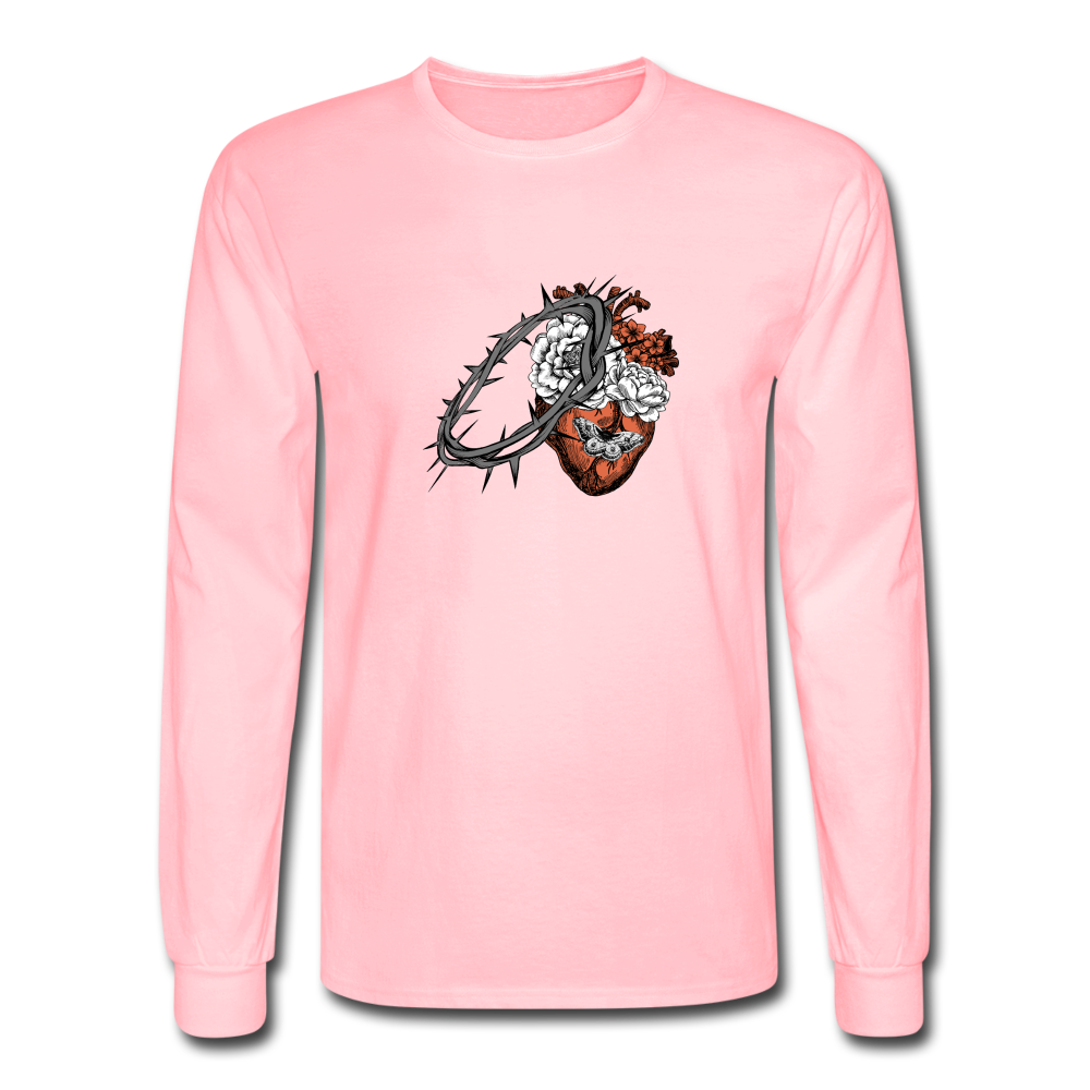 Heart for the Savior - Men's Long Sleeve T-Shirt - pink