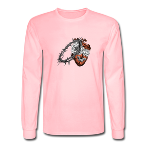 Heart for the Savior - Men's Long Sleeve T-Shirt - pink