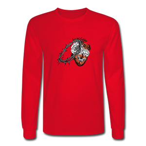 Heart for the Savior - Men's Long Sleeve T-Shirt - red