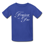 Forgiven & Free - Kids' T-Shirt - royal blue