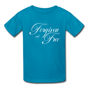 Forgiven & Free - Kids' T-Shirt - turquoise