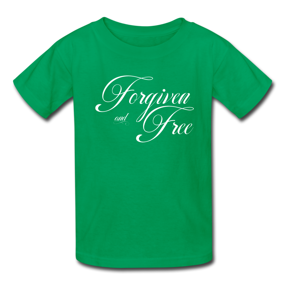 Forgiven & Free - Kids' T-Shirt - kelly green