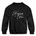 Forgiven & Free - Kids' Crewneck Sweatshirt - black