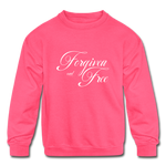 Forgiven & Free - Kids' Crewneck Sweatshirt - neon pink