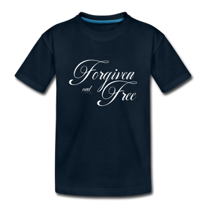 Forgiven & Free - Toddler Premium T-Shirt - deep navy