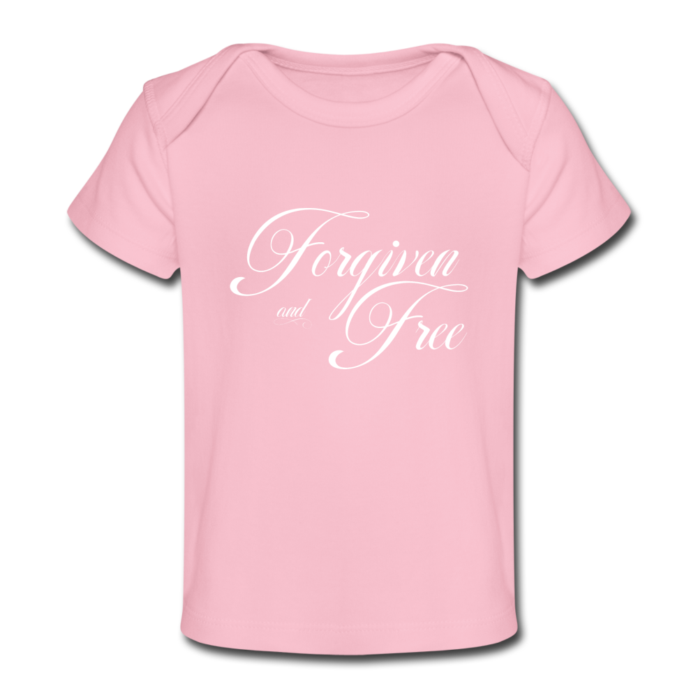 Forgiven & Free - Organic Baby T-Shirt - light pink