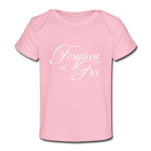 Forgiven & Free - Organic Baby T-Shirt - light pink