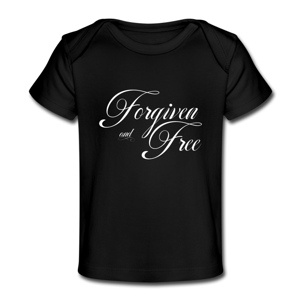 Forgiven & Free - Organic Baby T-Shirt - black